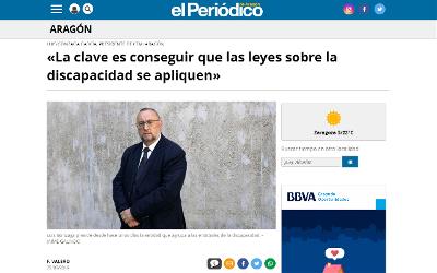 Imagen de El periódico de Aragón con la entrevista al presidente de CERMI Aragón, Luis Gonzaga