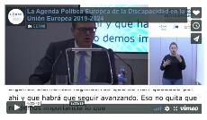 Imagen que da paso a la Grabación audiovisual íntegra de 'La Agenda Política Europea de la Discapacidad en la Unión Europea 2019-2024'