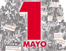 Imagen recortada del Cartel del 1 de mayo de los sindicatos UGT y CCOO