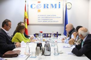 Imagen de la reunión del CERMI con la cabeza de lista del PP al Parlamento Europeo, Dolors Montserrat