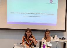 Isabel Caballero y Laura Serra, coordinadora y delegada de Derechos Humanos de la Fundación CERMI Mujeres, respectivamente, en las jornadas formativas del CERMI