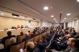 Imagen de la sala donde se celebró el acto de entrega del Premio cermi.es al Consejo de la Abogacía Española