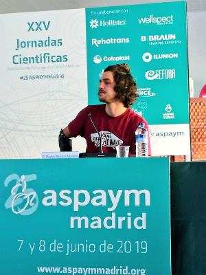 Davide Bartolo, atleta con discapacidad, durante su participación en las XXV Jornadas Científicas de Aspaym Madrid