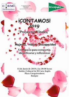 Cartel del acto ‘Contamos 2019: Proyectos vitales de mujeres con discapacidad’, organizado por CERMI Extremadura