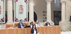 La socialista Concha Andréu en el Pleno del Parlamento de La Rioja en el discurso de investidura (imagen de la web del PSOE La Rioja)