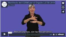 Imagen que da paso a la Grabación audiovisual íntegra del Manifiesto del CERMI por el Orgullo LGTBI 2019