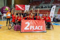 Imagen de la selección española de baloncesto en silla de ruedas tras el campeonato europeo