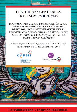 Documento del CERMI y de Fundación CERMI Mujeres de propuestas en materia de derechos, inclusión y bienestar de las personas con discapacidad y de sus familiares para los Programas Electorales de las 