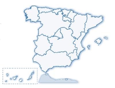 Mapa de las comunidades autónomas de España