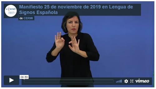 Imagen que da paso a la Grabación audiovisual del Manifiesto 25 de noviembre de 2019 en Lengua de Signos Española