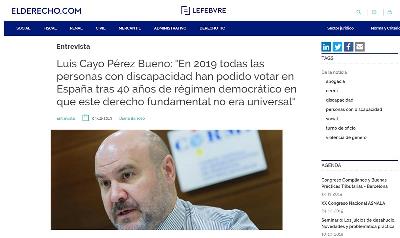 el presidente del CERMI, Luis Cayo Pérez Bueno, en una imagen de la entrevista en elderecho.com