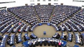 Fotografía del hemiciclo del Parlamento Europeo.