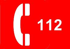Imagen de un teléfono y el número 112