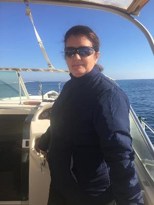 Pilar Morales, Asociación de Salud Mental de Águilas (Murcia), en un barco