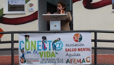 Pilar Morales, Asociación de Salud Mental de Águilas (Murcia), en la inauguración de la sede de Afemac 
