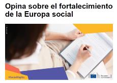Imagen de la web sobre la consulta de la UE sobre fortalecimiento de la Europa social