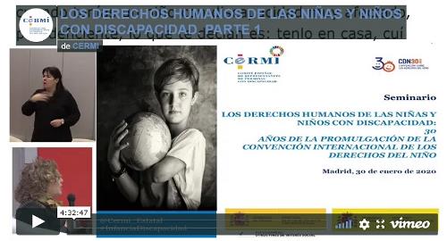 Imagen que da paso a la Grabación audiovisual íntegra de la jornada 'Los derechos humanos de las niñas y niños con discapacidad'. Parte 1