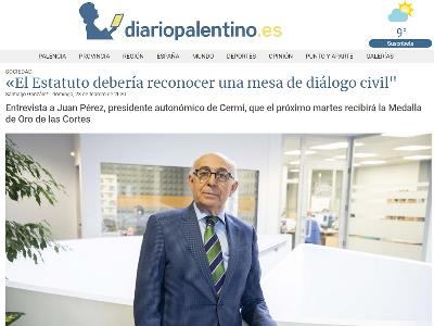 Imagen de la entrevista a Juan Pérez, presidente de CERMI Castilla y León, en eldiariopalentino.es