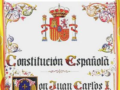 Portada de la Constitución Española.