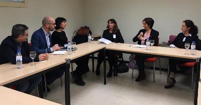 Imagen de la reunión de la delegación de la Fundación CERMI Mujeres con la Secretaría de Estado de Derechos Sociales