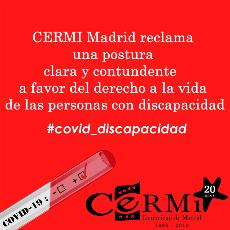 CERMI Madrid reclama una postura clara y contundente a favor del derecho a la vida de las personas con discapacidad