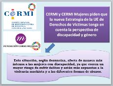 Cartel del CERMI y FCM para tener en cuenta la perspectiva de género y discapacidad.