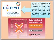 Infografía del CERMI sobre su llamamiento a la solidaridad fiscal marcando la X solidaria