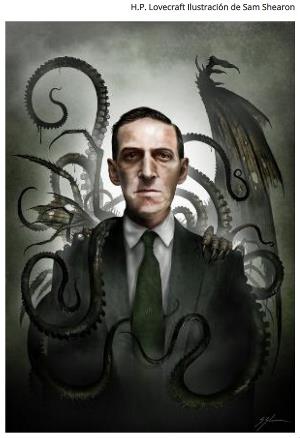 H.P. Lovecraft Ilustración de Sam Shearon