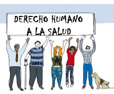 Ilustración donde se lee 'derecho humano a la salud'
