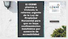 El CERMI plantea a Vivienda la reforma urgente de la Ley de Propiedad Horizontal para que no haya confinamientos indefinidos por ausencia de accesibilidad