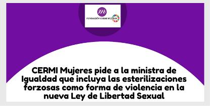 CERMI Mujeres pide a la ministra de Igualdad que incluya las esterilizaciones forzosas como forma de violencia en la nueva Ley de Libertad Sexual