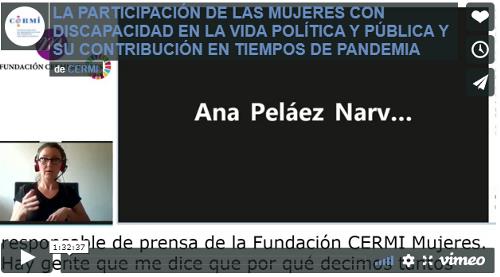 Webinario Participación de las mujeres con discapacidad en la vida política y pública y su contribución en tiempos de pandemia.