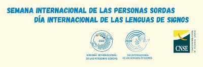 Cartel de la CNSE sobre la Semana internacional de las persona sordas - día internacional de las lenguas de signos