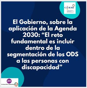 El Gobierno, sobre la aplicación de la Agenda 2030: “El reto fundamental es incluir dentro de la segmentación de los ODS a las personas con discapacidad”