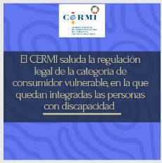 El CERMI saluda la regulación legal de la categoría de consumidor vulnerable, en la que quedan integradas las personas con discapacidad