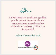 CERMI Mujeres confía en Igualdad para la “pronta creación” de una macroencuesta específica sobre violencia en mujeres y niñas con discapacidad