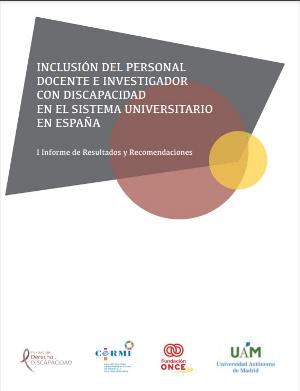 Portada de la publicación 'Inclusión personal docente e investigador con discapacidad en el sistema universitario en España'