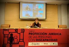 la presidenta del Consejo General de la Abogacía Española, Victoria Ortega, en la inauguración de los cursos sobre el acceso a la Justicia en condiciones de igualdad de las personas con discapacidad