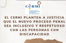 Cartel de la petición del CERMI de que la justicia sea universal.
