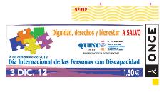 Cupón de la ONCE del 3 de diciembre, dedicado al Día Internacional de las Personas con Discapacidad