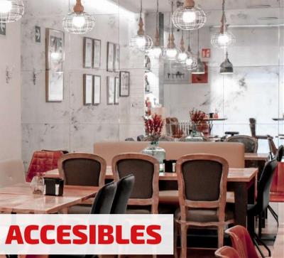 Imagen de un interior de un local con la palabra 'accesible'