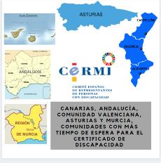 Canarias, Andalucía, Comunidad Valenciana, Asturias y Murcia, comunidades con más tiempo de espera para el certificado de discapacidad