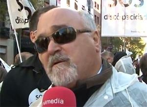 Yannis Vardakastanis, durante su participación en la marcha