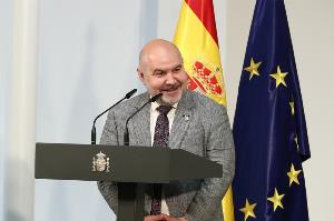 El presidente del CERMI en el acto en el Palacio de la Moncloa celebrando la reforma del artículo 49 de la Constitución Española