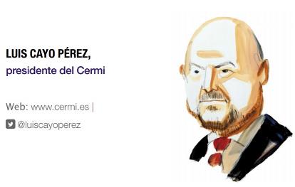 Caricatura de Luis Cayo Pérez Bueno, presidente del CERMI