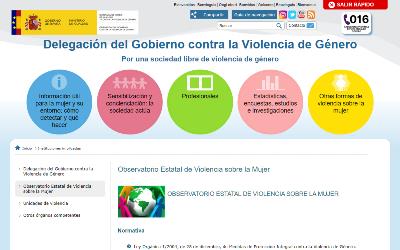Detalle de la web del Observatorio Estatal de Violencia sobre la Mujer