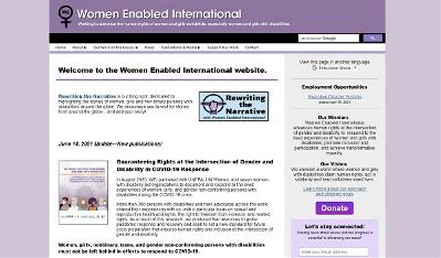 Detalle de la web de Women Enabled International