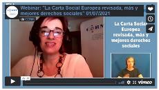 Imagen que da paso a la Grabación audiovisual accesible del Webinar "La Carta Social Europea revisada, más y mejores derechos sociales"