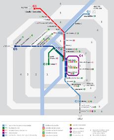 Mapa de líneas de Cercanías Sevilla