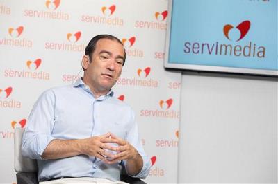 Borja Carabante, durante la entrevista en Servimedia | Foto: Alberto Morales